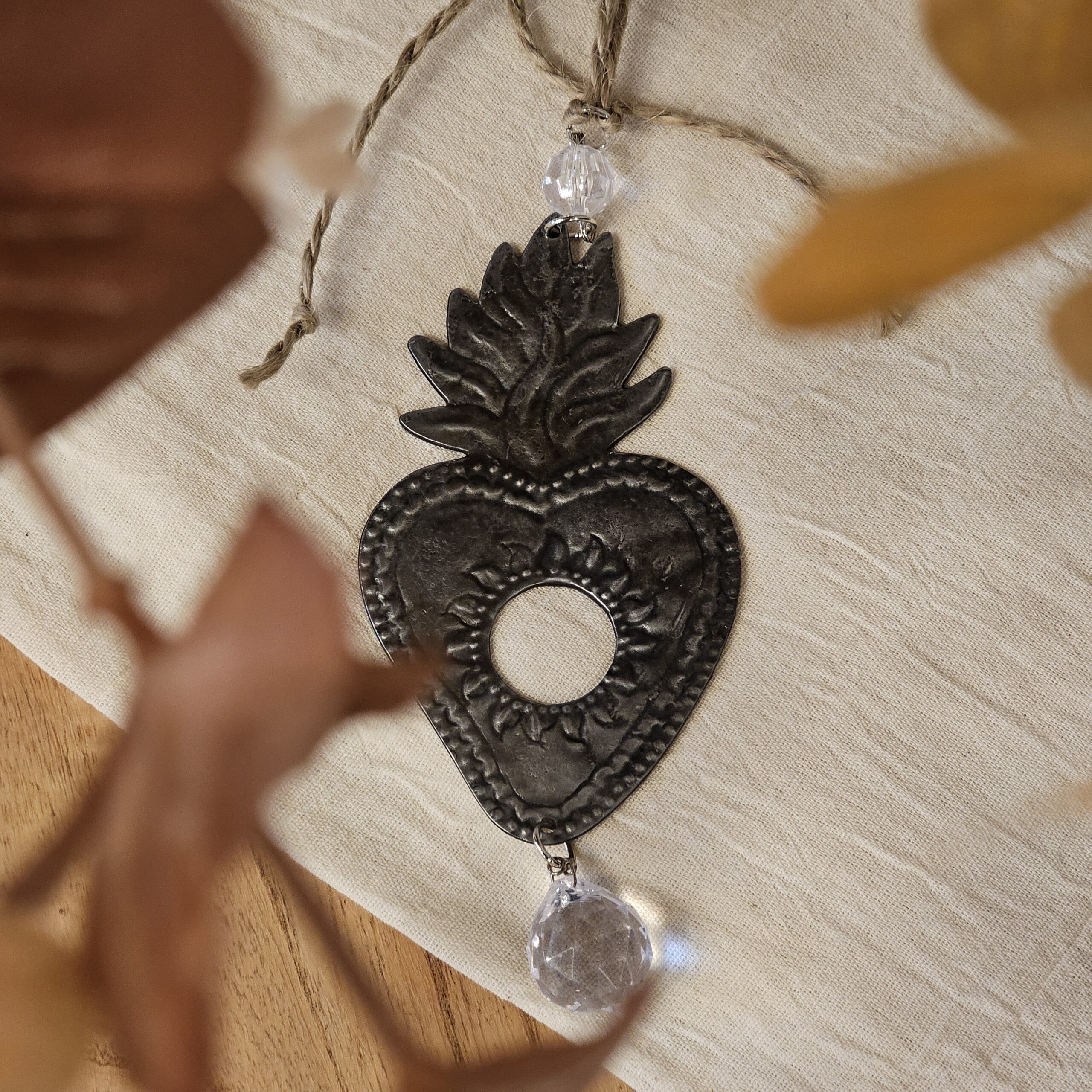 COLGANTE DE METAL CORAZON MEXICANO PLATA/CAIREL