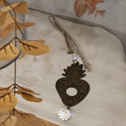 COLGANTE DE METAL CORAZON MEXICANO BRONCE/CAIREL
