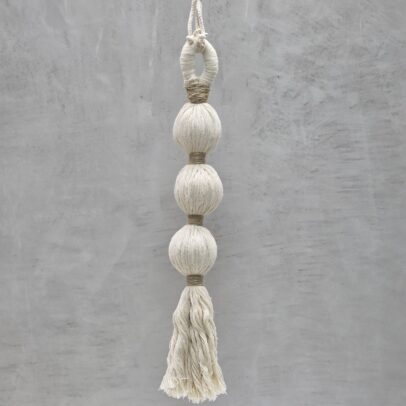 BORLA MACRAME 3 ESFERAS NATURAL/YUTE.