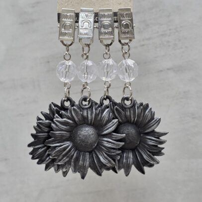 PACK X 4 PESAS MANTEL GIRASOL METAL PLATA