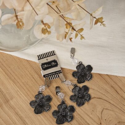 PESAS DE METAL MAGNOLIA PLATA X 4 UNIDADES