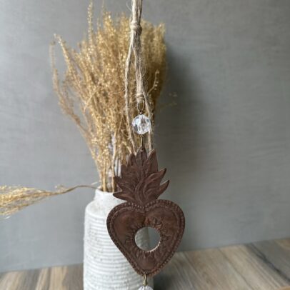 COLGANTE DE METAL CORAZON MEXICANO COBRE/CAIREL