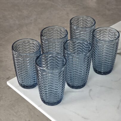 Vasos de vidrios Labrados x 6 UNIDADES