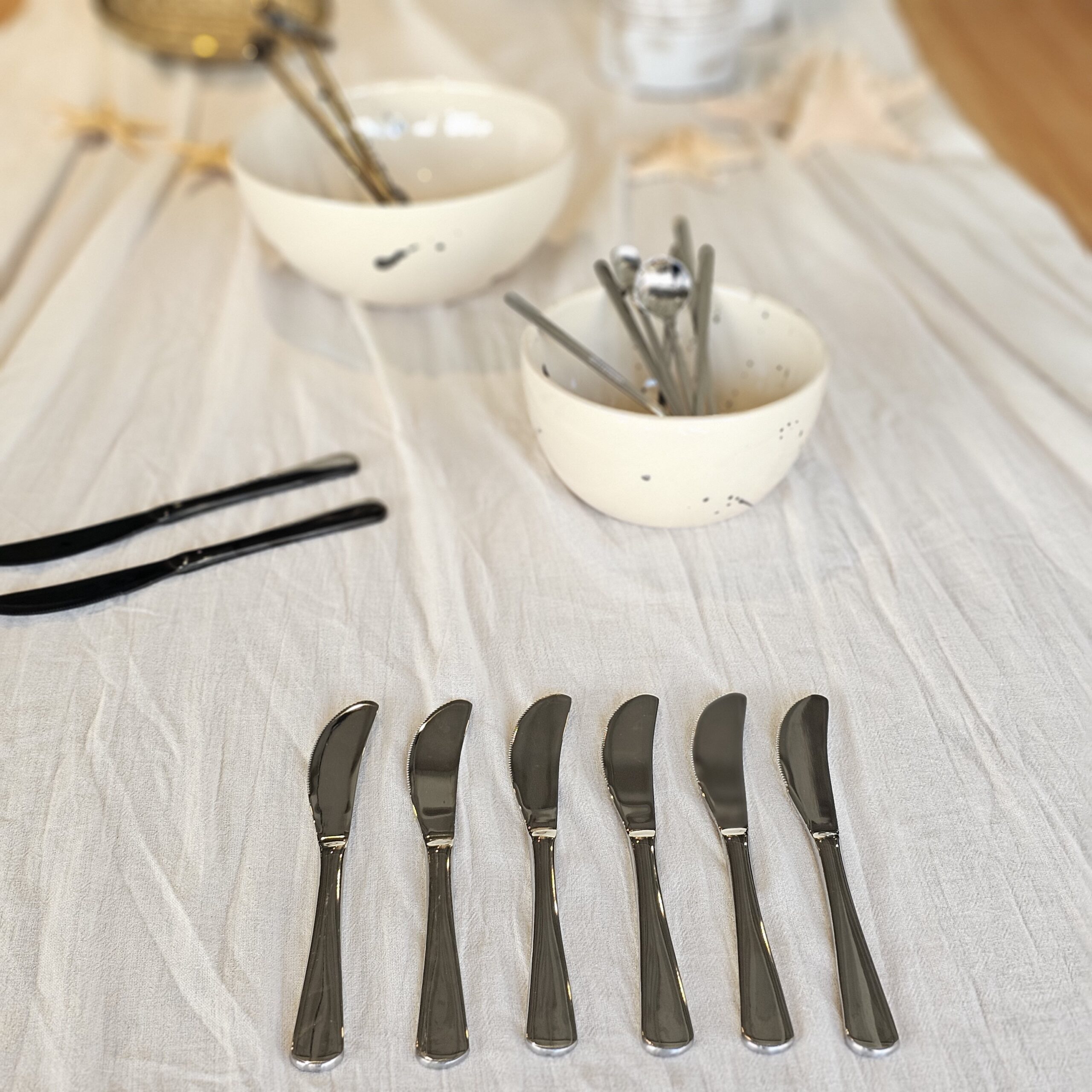 Cuchillo de Acero Plateado x6unidades