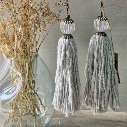 PUERTERO ESFERA ACRILICO/FLAME ALGODON GRIS PERLA