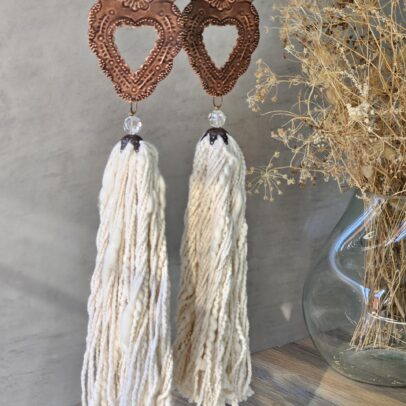BORLA DE METAL CORAZON MILAGROSO COBRE