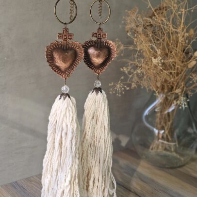 BORLA DE METAL CORAZON MEXICANO COBRE