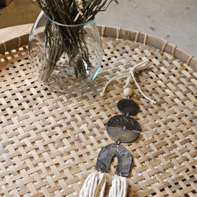 COLGANTE METAL ARCO PLATA/HILO NATURAL