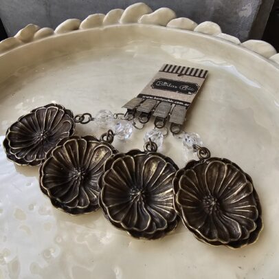 PESAS DE METAL ROSETA BRONCE  X 4 UNIDADES