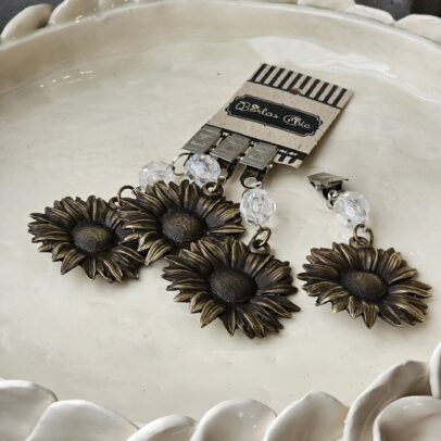 PESAS DE METAL GIRASOL BRONCE X 4 UNIDADES