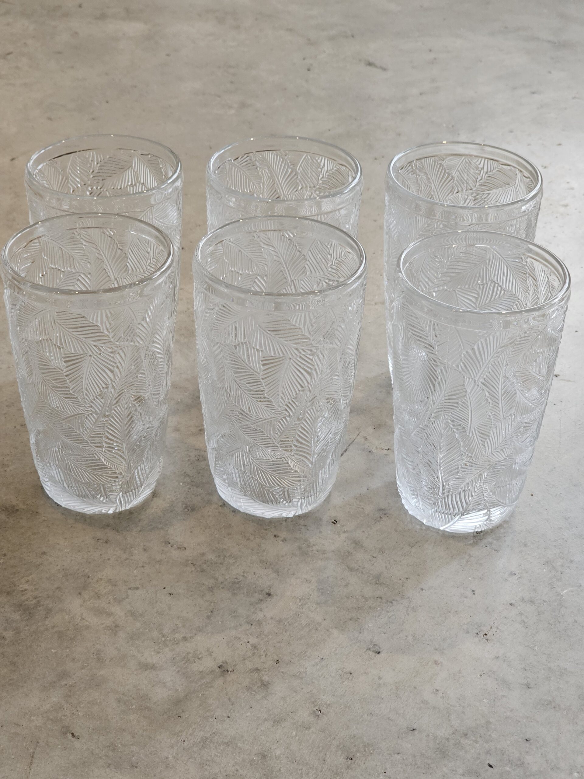 Vasos de vidrios Labrados x 6 UNIDADES