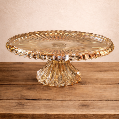 TORTERA DE VIDRIO LABRADA 27 *13 CM COLOR AMBAR (18-2-2)