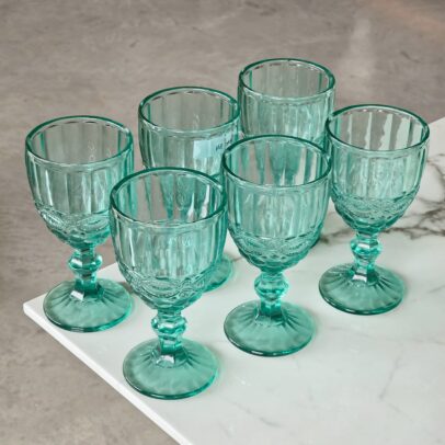 COPA DE VIDRIO LABRADA AQUA 17*9 X 6 UNIDADES. (18-3)