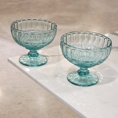 SET X 6 COMPOTERAS LABRADAS AQCUA 12*10CM (18-11)