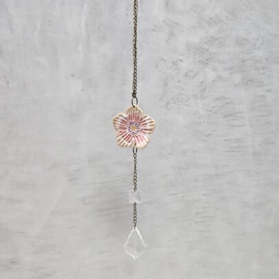 TIRA COLGANTE FLOR ROSA/VISON CON PUNTERA CAIREL.