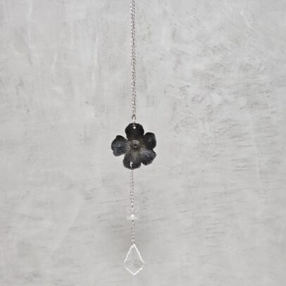 Colgante de metal Flor Plata