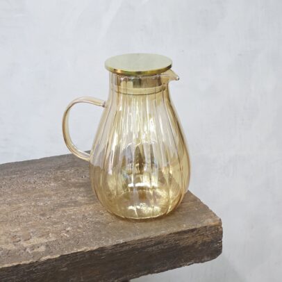 JARRA DE VIDRIO AMBAR TRANSPARENTE  9.5*22 CM (17-5-2)