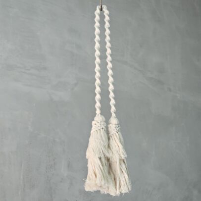 AGARRADERA MACRAME DOBLE BORLA NATURAL