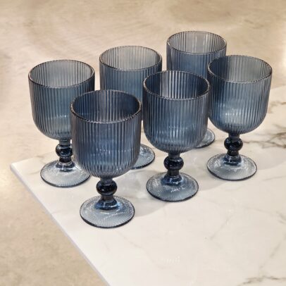 SET X COPAS RAYAS AZUL 370ML (38-2)