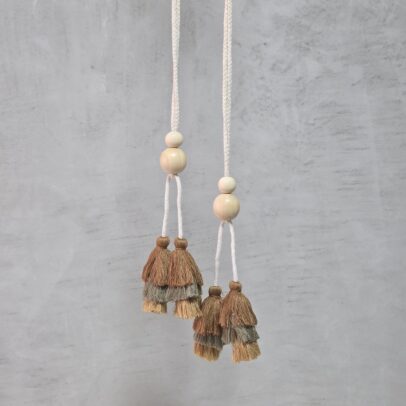 BORLA AGARRADERA DOBLE/ ALGODÓN MARRON/VERDE/BEIGE