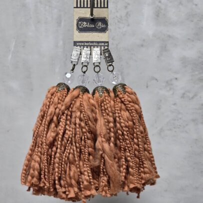 PESAS DE BORLAS TERRACOTA   X 4 UNIDADES