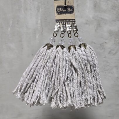 PESAS DE BORLAS GRIS PERLA   X 4 UNIDADES