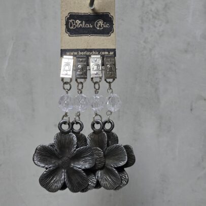 PESAS DE METAL OLIVIA PLATA  X 4 UNIDADES