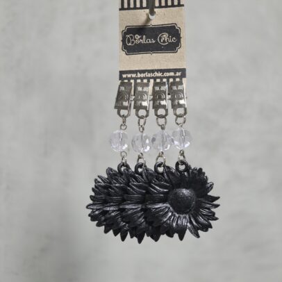 PESAS DE METAL GIRASOL NEGRA  X 4 UNIDADES