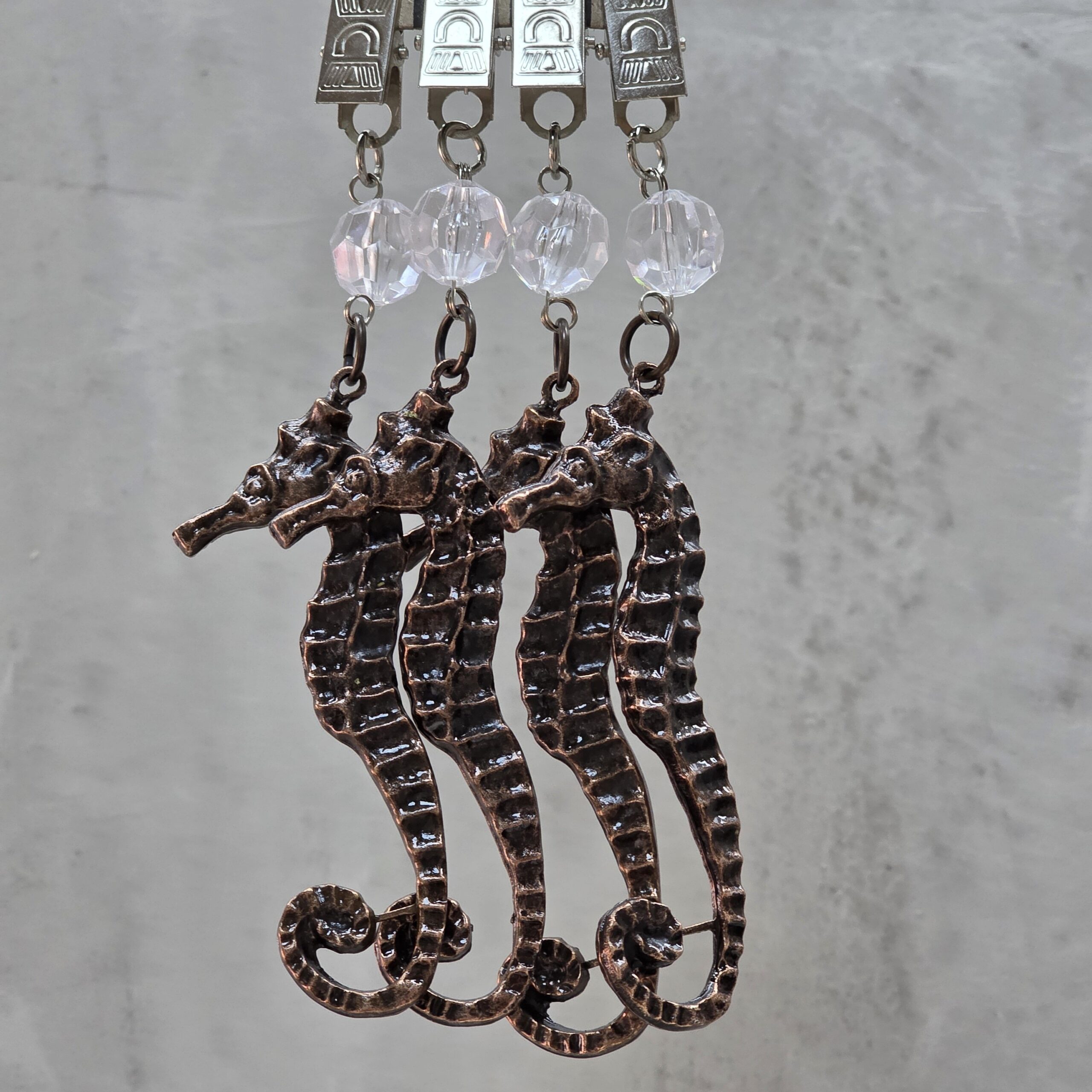 PESAS PARA MANTEL HIPOCAMPO METAL COBRE X 4 UNIDADES