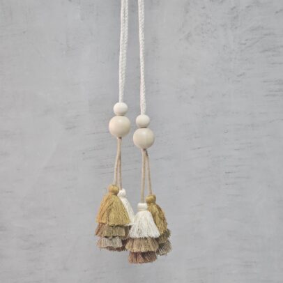 BORLA AGARRADERA DOBLE/ ALGODÓN OCRE.