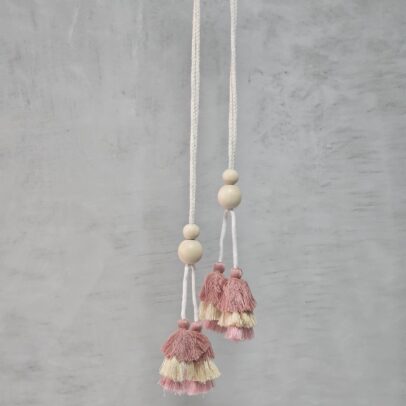 BORLA AGARRADERA DOBLE/ ALGODÓN ROSA/NATURAL