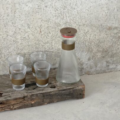 PACK X 5 /BOTELLA 1000ML 4 VASOS 240ML TRANSPARENTE