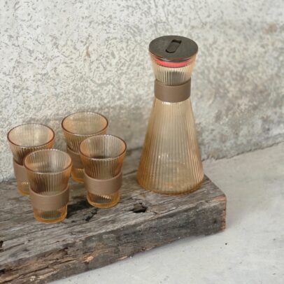 PACK X 5 / BOTELLA 1000 ML 4 VASOS 240 ML AMBAR