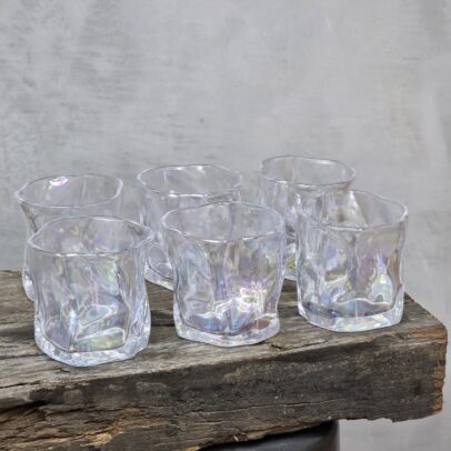 SET 6 VASOS DE VIDRIO TORNASOL IRREGULARES 240 ML