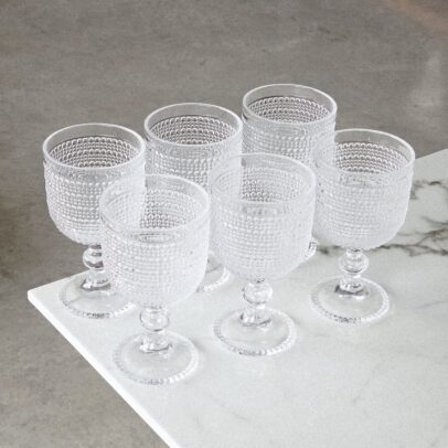 COPAS LABRADAS TRANSPARENTES 390 ML X 6 UNIDADES. (EMC56-1)