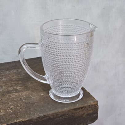 JARRA DE VIDRIO LABRADO TRANSPARENTE 13*18.5CM (EMC56-4)