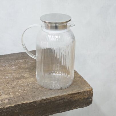 JARRA DE VIDRIO RAYAS AMBAR TRANSPARENTE  x 1500ML (EMC28-2-2)