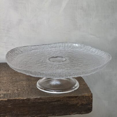 TORTERA DE VIDRIO LABRADO TRANSPARENTE 31*10CM (EMC43-5)