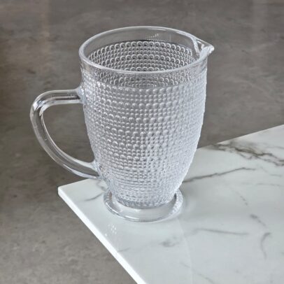 JARRA DE VIDRIO LABRADO TRANSPARENTE 13*18.5CM (EMC56-4)