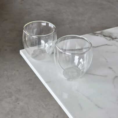 TAZA DE VIDRIO DOBLE 150ML X 6 UNIDADES. (EMC41-18)