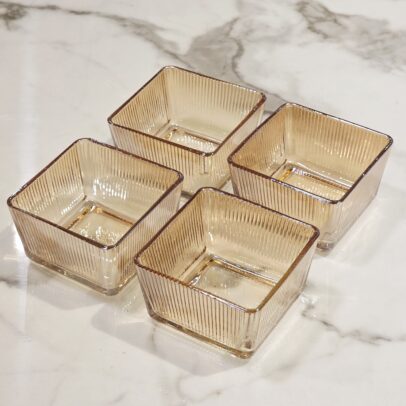 SET X 4 COPETINEROS AMBAR 8.5*5 CM (43-1-1)