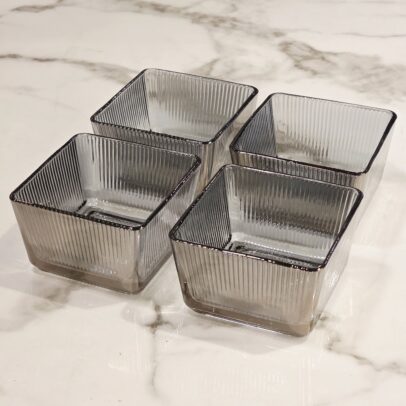 SET X 4 COPETINEROS GRIS  8.5*5 CM (43-1-2)