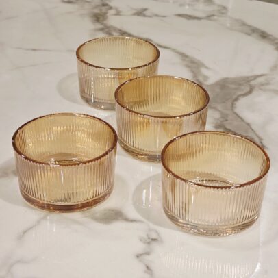 SET X 4 COPETINEROS AMBAR 9*5 CM (43-3-1)