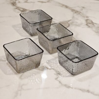 SET X 4 COPETINEROS GRIS 8.5*5 CM (43-2-2)
