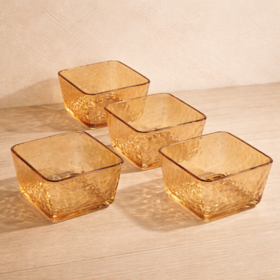 SET X 4 COPETINEROS AMBAR 8.5*5 CM (43-2-1)