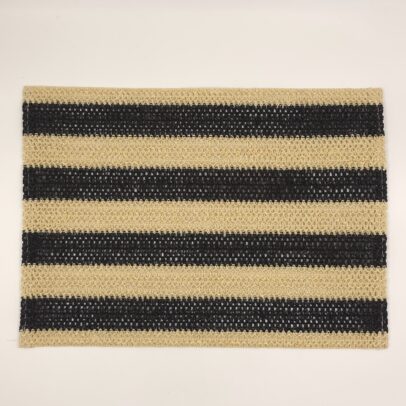 PLATO DE SITIO RAYAS NATURAL/BLACK  30*45 CM (EMC 32-12)