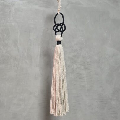 BORLA BOHO TONOS NATURAL Y NEGRO 70 CM