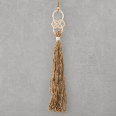 BORLA BOHO TONOS NATURAL Y YUTE 70 CM