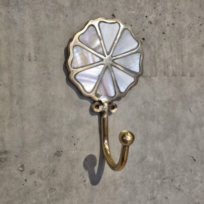 PERCHERO DE METAL FLOR GOLD / NACAR