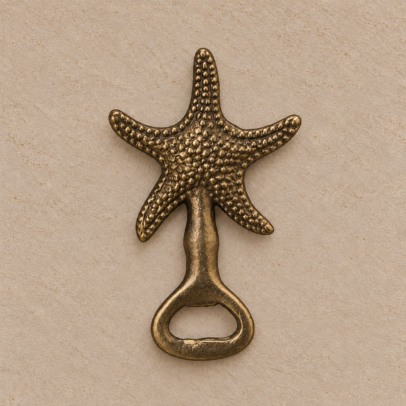 DESTAPADOR DE METAL ESTRELLA DE MAR BRONCE